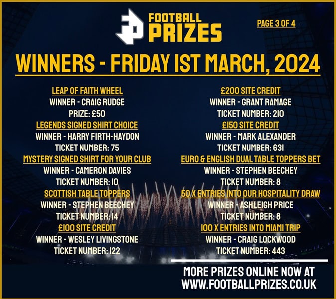 Friday 1st March 3