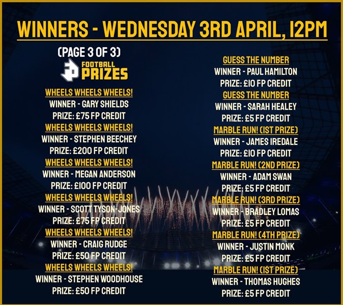 Wednesday 3rd April 3