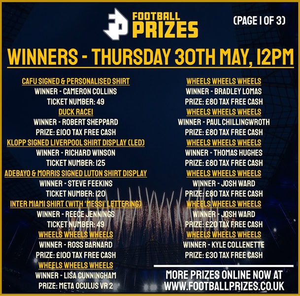 THURSDAY 30TH MAY 1