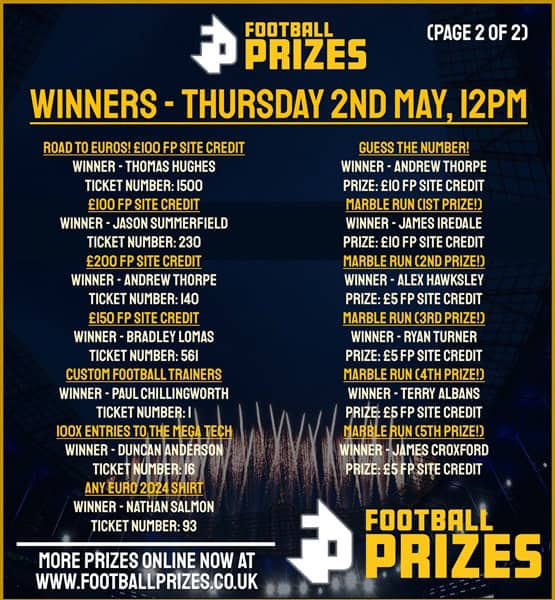 Thursday Midday Winners