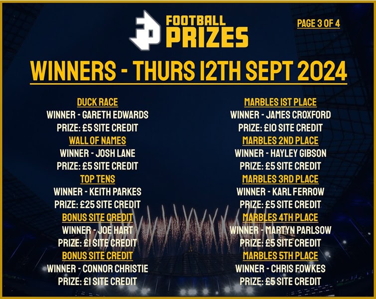 Thursday 12th September 3