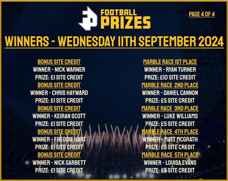Wednesday 11th September 4
