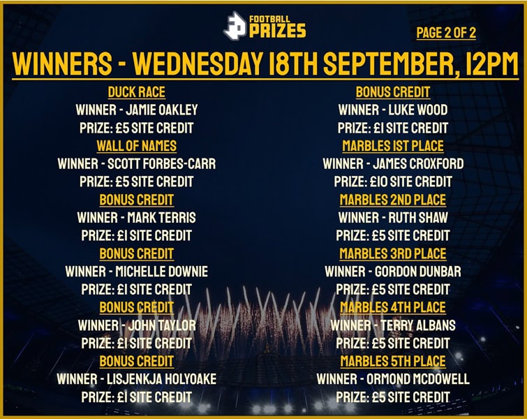 Wednesday 18th September 2