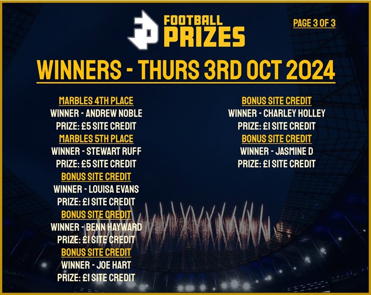 Thursday 3rd October 3