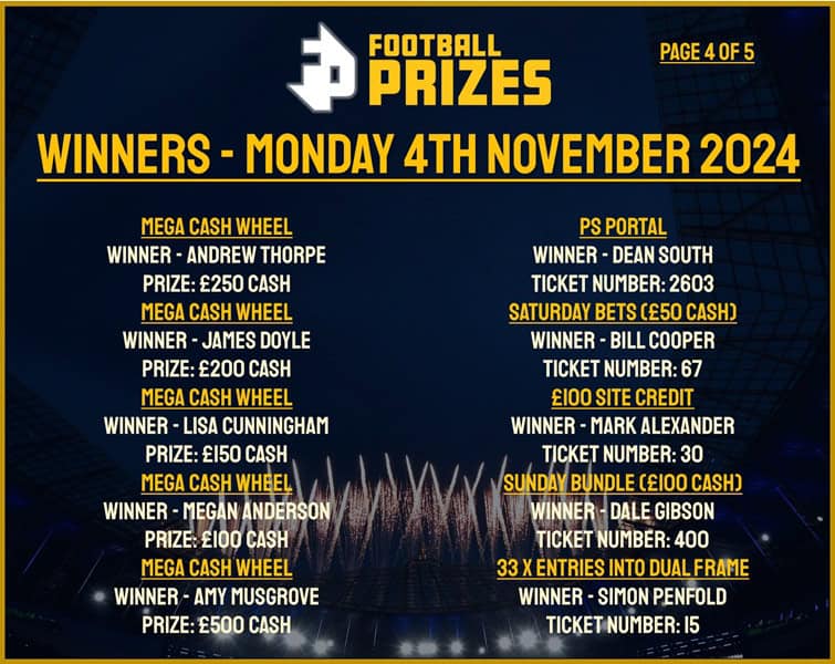Monday 4th November 4