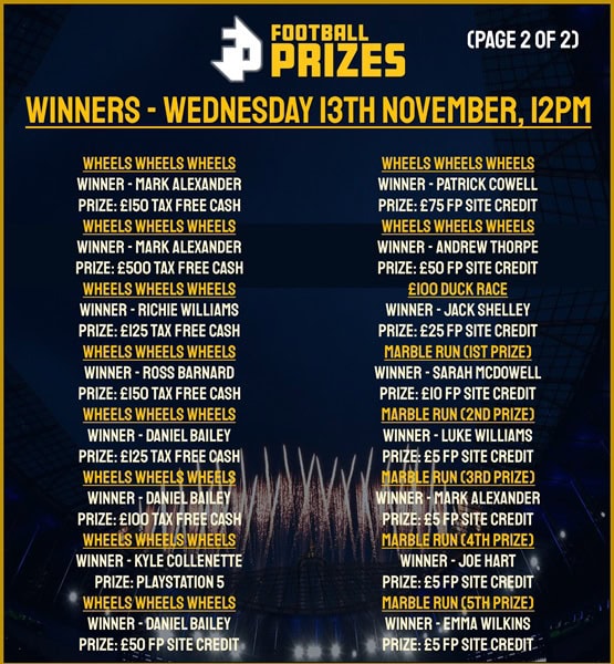 Wednesday 13th November 2