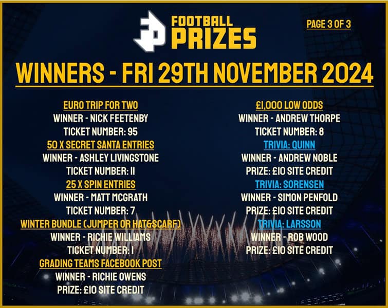 Friday 29th November 3