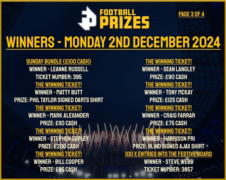 Monday 2nd December 3