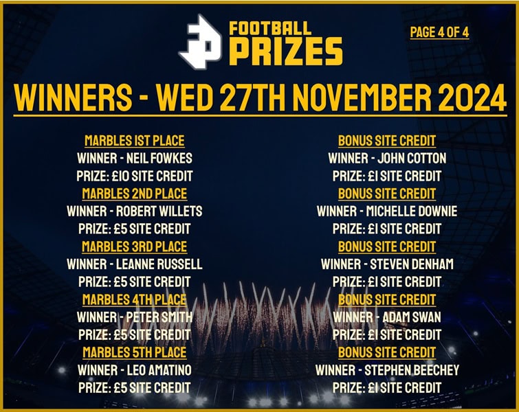 Wednesday 27th November 4