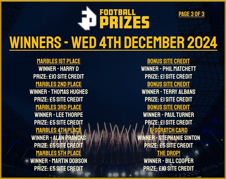 Wednesday 4th December 3
