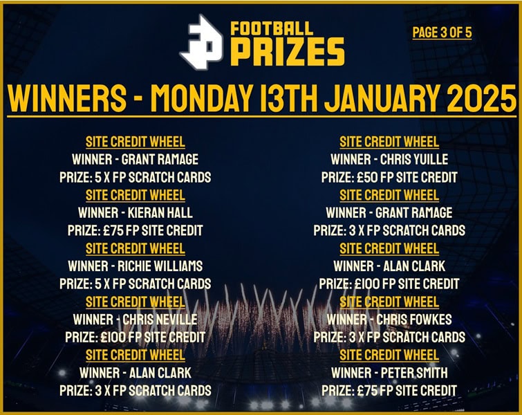 Monday 13th January 3