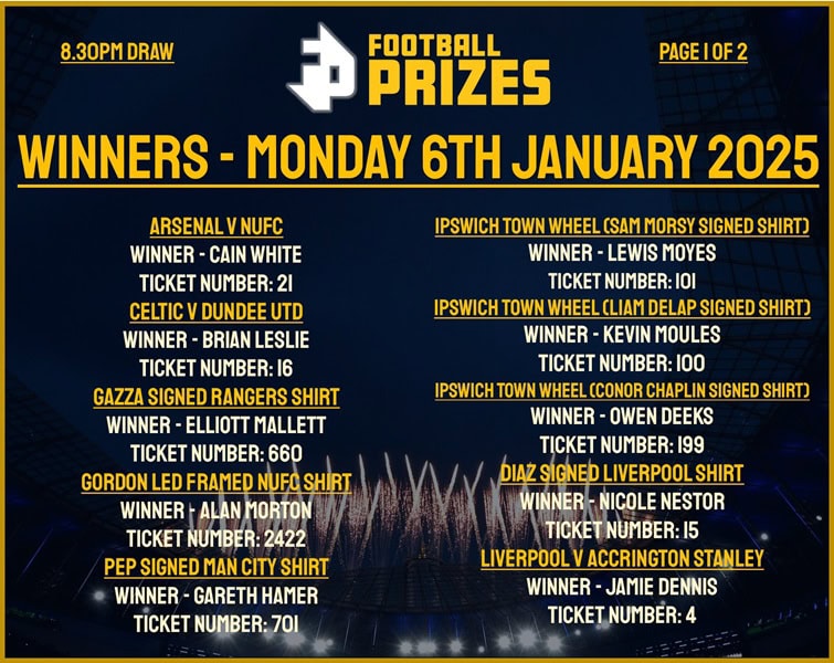 Monday 6th January 8.30pm 1