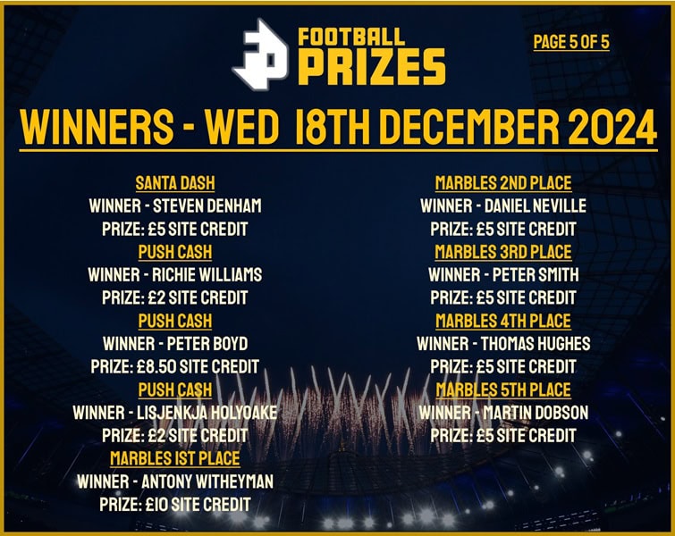 Wednesday 18th December 5