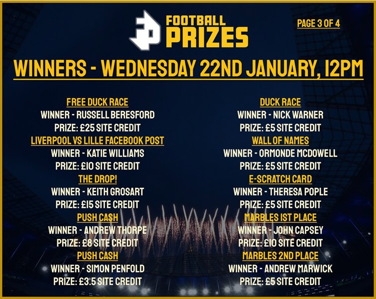 Wednesday 22nd January 3