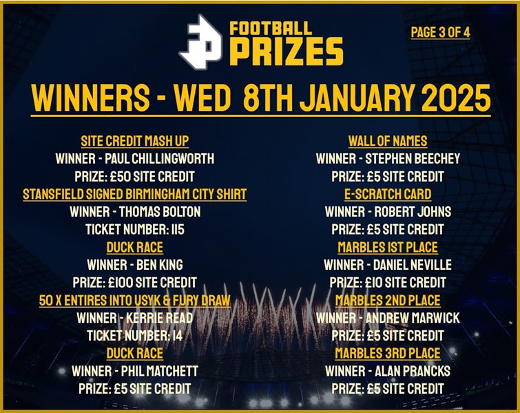 Wednesday 8th January 3