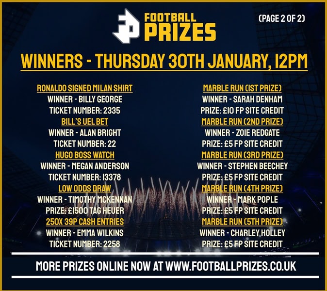 Thursday 30th January 2