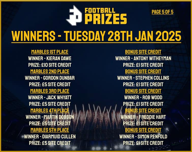 Tuesday 28th January 5