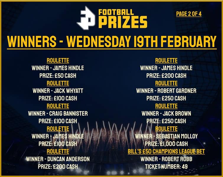 Wednesday 19th Midday Draw 2